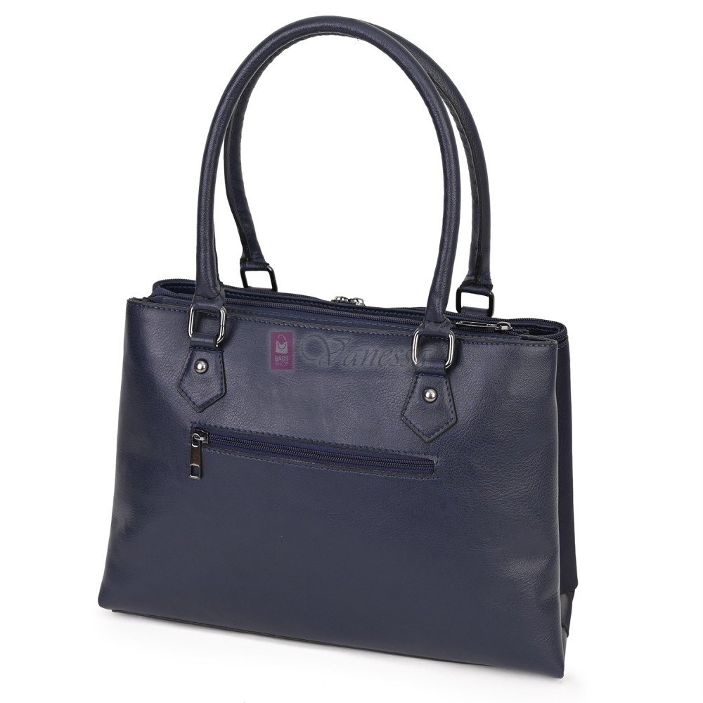 Елегантна дамска чанта от висококачествена еко кожа в тъмносин цвят. Код: APS